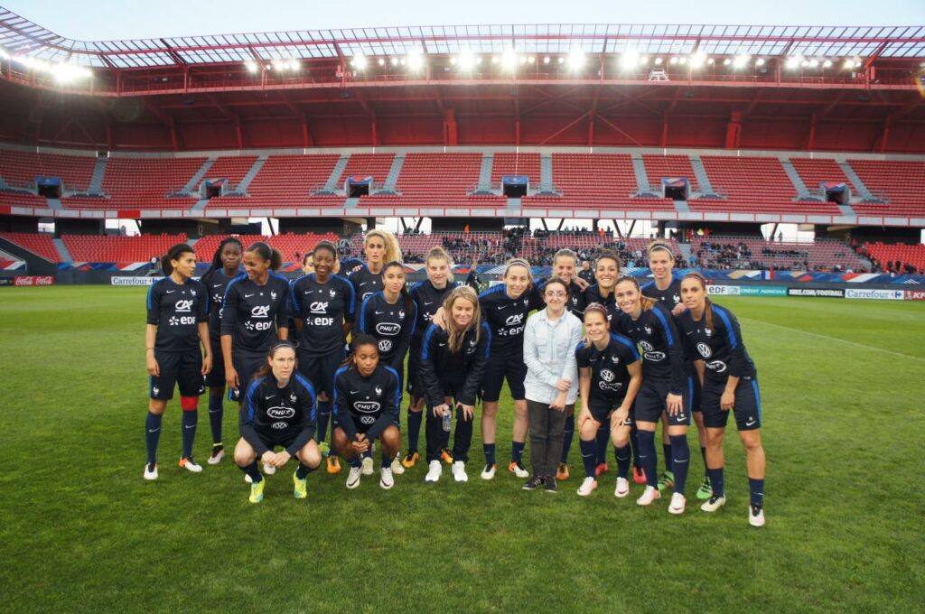 Célia et L’équipe de France féminine de football